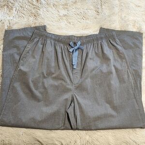 *Like New* Cremieux Mens Drawstring Pajama Pants Gray Blue Plaid 100% Cotton 2XB